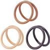 PH PandaHall 6pz Manici per Borsa in Legno Manici per Borse Uncinetto | 3 Colori 13.5cm Manico Tondo per Borse, Manici di Ricambio Sostituzione per Borsa Portafoglio Accessori Fai Da Te
