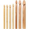 Coopay Set di Uncinetto in Legno, Grandi Dimensioni, 25/20/15/13/12/11/10 mm, Enormi Uncinetto per Lana Super Grossa, Filato Spesso o Coperta per Tappeti, Lunghezza 20cm