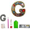 MEDOYOH Portachiavi a forma di lettera G, fai da te, per pittura con diamanti, in acrilico, fai da te, kit di pittura con strass, decorazione per borsa