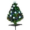 HOMCOM Albero di Natale a Fibre Ottiche 90cm con 12 Luci LED a 3 Colori | Albero di Natale Artificiale, Rami in Plastica