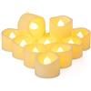 Yakpo Confezione da 12 lumini da tè senza fiamma, 3,8 cm x 3 cm, funzionamento a batteria, tremolanti LED, candele votive, elettriche, candele finte, per Halloween, matrimoni, decorazioni natalizie