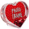 Valentines Cornice portafoto a forma di cuore, con coriandoli, idea regalo per lei o lui, regalo per tutte le occasioni, 9,5 x 8,5 x 3,4 cm, colore: rosso