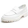 ETZRYSYB Scarpe da uomo in pelle con plateau casual da uomo Oxford abito sociale suola spessa mocassini in pelle di mucca bianca slip-on tacco medio ascensore scarpa