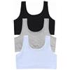 ATSNOSH 3 Pezzi Reggiseno da Bambina, Sportivo Reggiseni da Allenamento per Ragazze in Cotone, Intimo Top, Morbido Confortevole, per 8-12 Anni