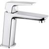 Mamoli - Miscelatore Bagno Monocomando per Lavabo, Bocca erogazione da 140 mm con scarico Click Clack, Cromato, Design Moderno, 100% Made in Italy, Flessibili Standard 3/8" (Lavabo Spartaco)