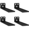 YFCVIP 4 Supporti per Scaffali, 15 cm Staffe per Mensole Pesanti, Reggimensola Legno per Montaggio a Parete, Portata 70 Kg (Nero) 6in