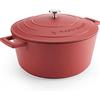 Master Class MasterClass Casseruola con coperchio, grande 5L/28 cm, leggera in alluminio fuso, sicura per forno e piano cottura a induzione, rossa