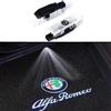 Duleutgnu 2 pezzi Illuminazione portiera auto Logo di benvenuto Definizione ombra fantasma Decorazione LED Porte per auto Luci di ingresso Lampada emblema 3D (For A-lfa)
