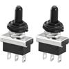Heschen - interruttore a levetta in metallo robusto, 25A 12V SPDT on/off/on 3 posizioni, 3 pin per luce auto impermeabile, Confezione da 2