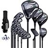 Generic Set di mazze da golf per mancini, da uomo, angolo regolabile, per golf, attività all'aperto, kit completo da 12 pezzi per principianti e appassionati