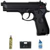 ECOMMUR Pistola Airsoft Saigo M92 Gas (6 mm) | Arma Airsoft semiautomatica tipo Beretta 92 alimentata a Green Gas + valigetta, bombola di gas e pallini (Potenza: 0,43 joule)