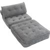 HOMCOM Poltrona Letto 3 in 1 con 2 Cuscini 95x220 cm, Grigio Chiaro | Aosom Italy