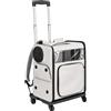 PawHut Trasportino per Cani e Gatti con Ruote e Manico Telescopico fino a 5 kg, Grigio | Aosom Italy