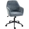 HOMCOM Sedia da Ufficio Ergonomica in Ciniglia con Altezza Regolabile e Basculante, Blu | Aosom Italy