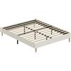 HOMCOM Struttura Letto 140x190 cm Imbottita in Velluto a Coste con Rete, Crema | Aosom Italy