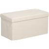 HOMCOM Panca Contenitore 84 L Pieghevole e Imbottita in Tessuto Teddy, 76x38x38 cm, Crema | Aosom Italy
