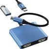 AUKOKIOULA Adattatore da USB C a doppio HDMI 4K a 30Hz, adattatore doppio monitor per display esteso, docking station per laptop doppio monitor con 2 HDMI/USB3.0/100W PD ricarica rapida, compatibile con MacBook