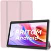PRITOM Tablet Android da 7 pollici, 15,8 GB di RAM, 32 GB (espandibile da 1 TB), 3500 mAh, tablet PC, Bluetooth, doppia fotocamera, WiFi, con custodia rosa (rosa)