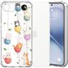 Choeeu ChoosEU Trasparente Cover per iPhone 17e / 16e con Fiori, Gatto | Sottile TPU Silicone Trasparente Custodia, Disegni Colorate Fiore Fiori Motivo, per Ragazza, Antiurto Protettiva Morbido Case