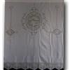 Tenda in Puro Lino con ricamo ad Uncinetto ed Intaglio a Mano Beige cm 210x300