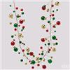 EDG Festone Palle Mix 100 Sfere Rosso Verde Oro 180 cm