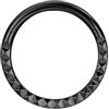 Hoisy 16G 1,2x10mm Piercing Orecchio Cerchio Piccolo Titanio Donna, Cerchio con Superficie Laterale, Piercing Septum Nero Donna