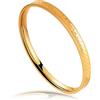 Linkidea Bracciale rigido plus size da donna, bracciale dorato rotondo alla moda da 6 mm, 7,8 pollici (L)