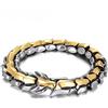 GAUEIOUR Bracciale a catena a forma di drago, stile vintage, da uomo, con drago, bracciale in oro con chiglia e catena spessa, accessori per gioielli, bracciale Hip-Hop da uomo punk chiglia