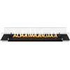 Divina Fire Bruciatore per camino bioetanolo divina fire in acciaio inox e vetro nero 90x25x21 cm