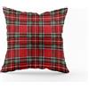 Cuscino Natalizio Tartan Decorativo Natale Federe 50x50cm Arredo Salotto