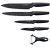 Set 4 Coltelli Cucina in Ceramica Nero Pelapatate Qualita Extra Moderni Affilati