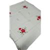 Centro Tavola Tris Centrini Runner Cotone Misto Lino Bianco Ricamo Rose Rosse