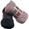 Plaid Set 2 Pezzi Coperta in Caldo Morbido Pile Invernale Tinta Unita Nero Rosa
