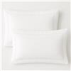 Federe Puro Cotone Set 2 o 4 Ricamo Orlo Giorno Gigliuccio Elegante Letto