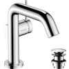 hansgrohe Tecturis S - Rubinetto per lavabo con push-open, risparmio energetico (CoolStart), Miscelatore lavabo risparmio idrico (EcoSmart) con altezza bocca 112 mm, cromo, 73320000