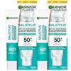 Garnier PureActive Salicylic Fluido Viso Anti-Imperfezioni Anti-UV Quotidiano SPF 50+ Invisibile Opacizzante con Acido Salicilico e Protezione Molto Alta UVA UVB - 2 Flaconi da 40ml