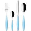 Guzzini - Feeling, Set 24 Posate Colorate - Azzurro Mare, 15,8 x 7,5 x h25,5 cm - 23000081
