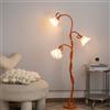 meibeileil Fiori Spirale Lampada da Terra,Lampade da Terra Salotto ad Arco DIY 3-Luci Fiores,Moderna Dimmerabile Piantana Lampada da Lettura,Floor Lamp per Camera da Letto,Ufficio,H170Cm,Arancione.