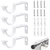 hehongshun Supporti per Bastoni Tende, Supporto Bastone Tenda, Staffe per Tende, Set da 4 estensibile con viti metallo anti‑ ruggine fissaggio con fori ampia curvatura per tende e aste armadio bianco