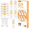 Cnkeeo Lampadine LED G9, 6 Pezzi 5W Lampadina G9, Equivalente 50W Lampada Alogena, Bianco Caldo 3000K 500LM G9 LED Protezione Occhi, Angolo di Emissione di 360° Senza Angoli Bui, Non Dimmerabile