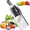 KNS ESSENTIALS Mandolina affettatrice da cucina - Lame regolabili in acciaio inox con impugnatura comoda - Affettatrice per verdure per cetrioli di piccole e medie dimensioni, cipolle, patate - grigio