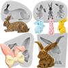 MYPRACS Set di 4 stampi in silicone a forma di coniglietto pasquale con orecchie di coniglio