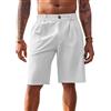 Runcati Pantaloni corti da uomo, bermuda in cotone, leggeri, estivi, da uomo, chino, golf, tempo libero, con elastico
