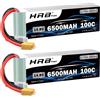 hrb Batteria Lipo RC HRB 4S 14.8V 6500mah con connettore XT60 100C per 1/10 1/12 RC Car Truck Monster RC Drone FPV aereo RC barca