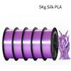 GEEETECH 5 rotoli di filamento PLA di seta 3D 1 kg/rotolo filo bobina da 1,75 mm per materiale stampante 3D, sicurezza, imballaggio sottovuoto, colore speciale