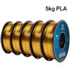 GEEETECH 5 rotoli di filamento PLA di seta 3D 1 kg/rotolo filo bobina da 1,75 mm per materiale stampante 3D, sicurezza, imballaggio sottovuoto
