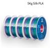 GEEETECH 5 rotoli di filamento PLA di seta 3D 1 kg/rotolo filo bobina da 1,75 mm per materiale stampante 3D, confezione sottovuoto, sicurezza