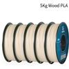 GEEETECH Filamento Geeetech Wood PLA 5kg 1.75mm per Stampa 3D, Confezione Sottovuoto, Magazzini Locali, Plastica Colorata per Stampante 3D FDM