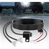 BraveWAY Cablaggio per auto/ATV/UTV/moto con interruttore per luce da lavoro a LED, cavo, cavo da 1,5 m per due luci