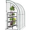WOLTU Serra in Telo PE Inclinata 200x210x100cm per Pomodori, con Porte Scorrevoli, Tenda Protettiva